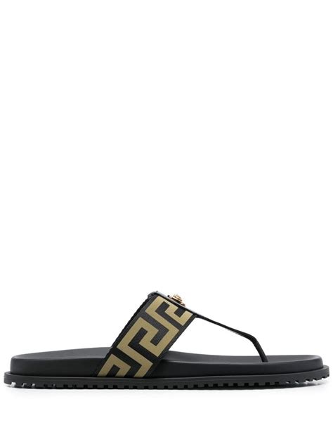 versace greca flip flops|versace allover slides.